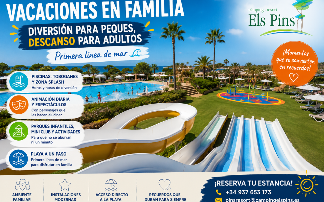 Camping familiar con piscina, animación y acceso directo a la playa